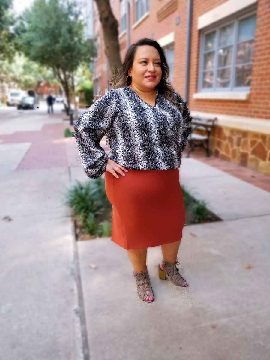 Plus size outlet pencil skirt outfit